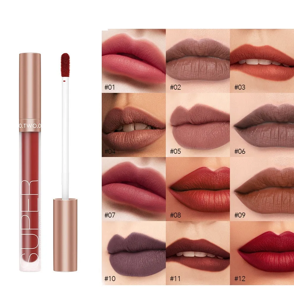 12 Color Honey Velvet Matte Lip Gloss Set - Long-Lasting, Moisturizing